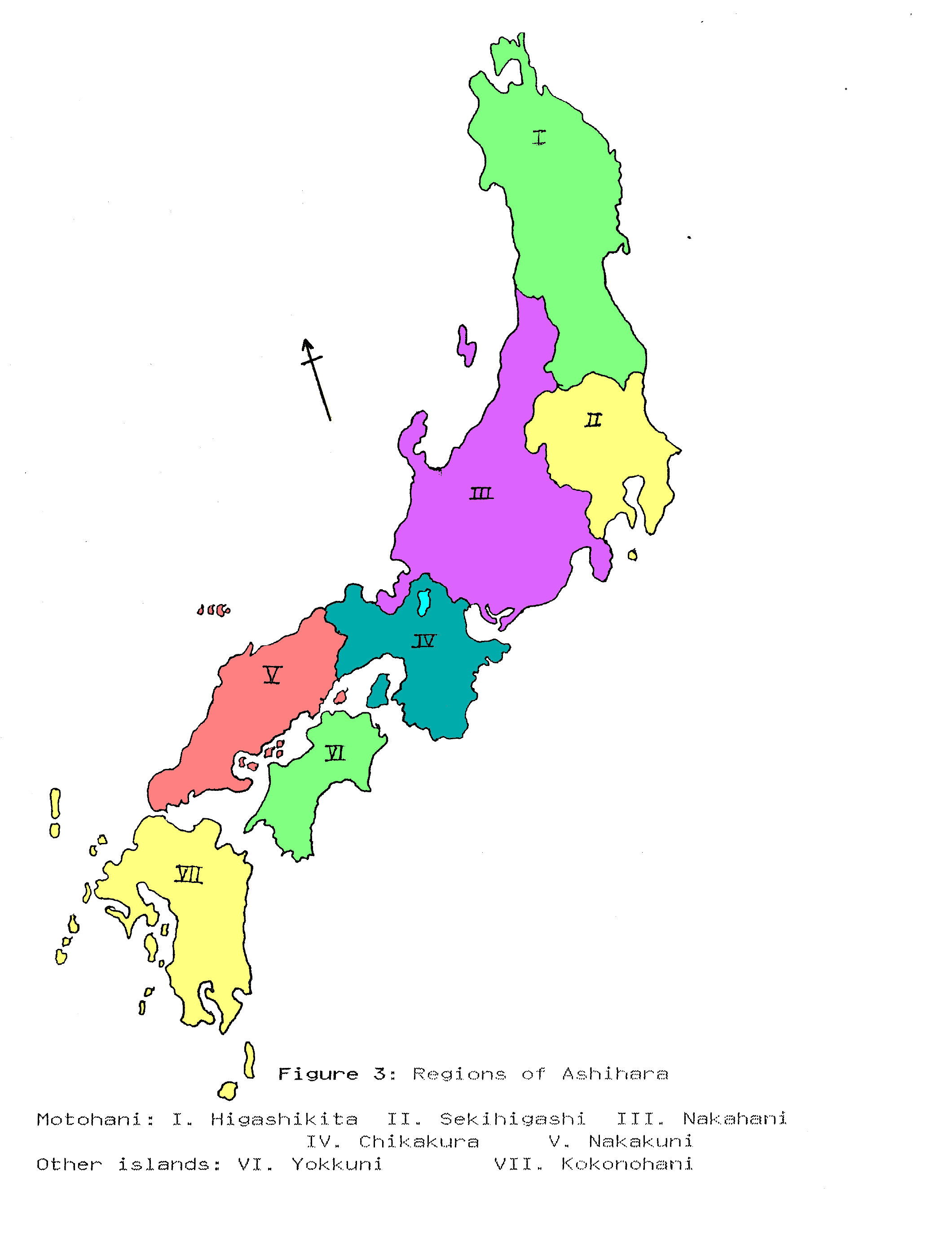 Map of Ashihara Regions
